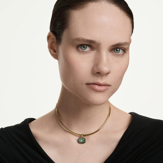 Sublima choker, Octagon cut, Green, 18K gold finish