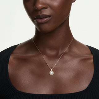 Una Angelic pendant, Cushion cut, White, 18K gold finish