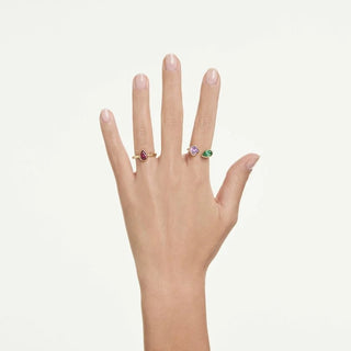 Imber cocktail ring, Set (2), Mixed cuts, Multicolored, 18K gold finish