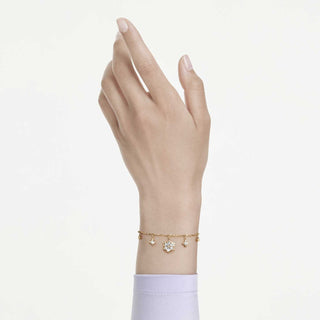 Magic bracelet, Mixed cuts, Snowflake, White, 18K gold finish