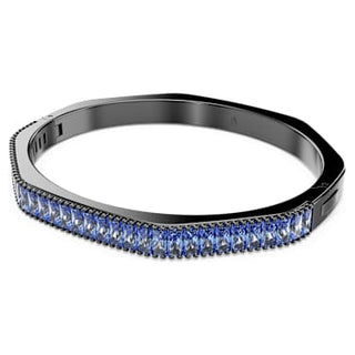 Matrix bangle, Baguette cut, Blue, Ruthenium plated