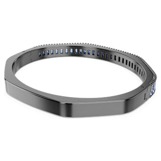 Matrix bangle, Baguette cut, Blue, Ruthenium plated
