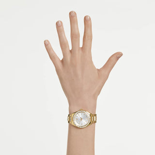 Matrix date watch, Swiss Made, Metal bracelet, Gold tone, Gold-tone finish