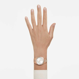 Matrix date watch, Swiss Made, Metal bracelet, Rose gold tone, Rose gold-tone finish