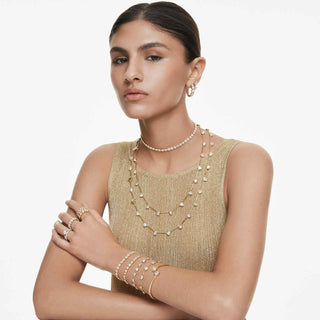 Matrix Vittore Ring, Round cut, White, 18K gold finish
