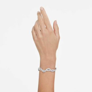 Mesmera bracelet, Mixed cuts, White, Rhodium plated