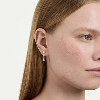 Mesmera drop earrings, Mixed cuts, White, 18K gold finish