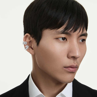 Mesmera ear cuffs, Marquise cut, White, Rhodium plated