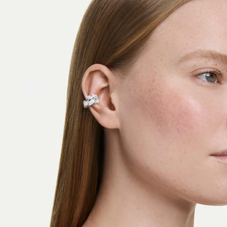 Mesmera ear cuffs, Marquise cut, White, Rhodium plated