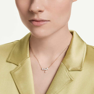 Mesmera necklace, Mixed cuts, White, 18K rose gold finish