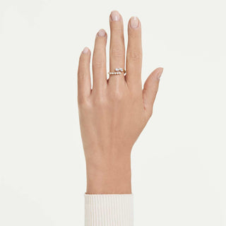 Mesmera open ring, Mixed cuts, White, 18K gold finish