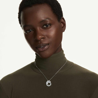Mesmera pendant, Marquise cut, White, Rhodium plated