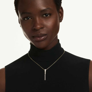 Mesmera Y necklace, Mixed cuts, White, 18K gold finish