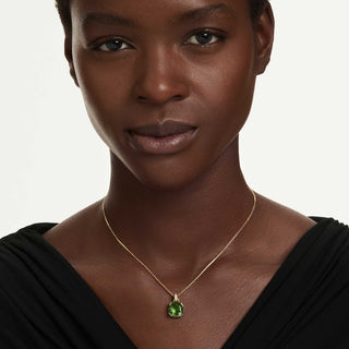 Millenia pendant, Cushion cut, Green, 18K gold finish
