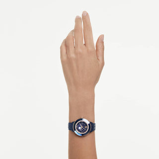 Octea moon watch, Swiss Made, Metal bracelet, Blue, Blue finish