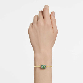 Sublima bangle, Octagon cut, Green, 18K gold finish