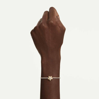Sublima bracelet, Round cut, Star, Multicolored, 18K gold finish