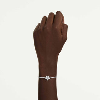 Sublima bracelet, Round cut, Star, White, Rhodium plated