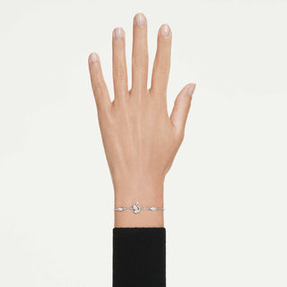 Swan bracelet, Mixed cuts, Swan, White, Rhodium plated