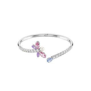 Ariana Grande x Swarovski bangle, Mixed cuts, Dragonfly, Multicolored, Rhodium plated