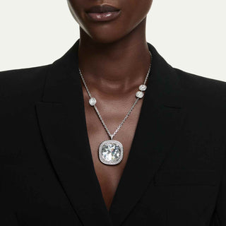 Una Angelic pendant and brooch, Cushion cut, White, Mixed Plating
