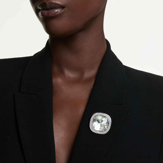 Una Angelic pendant and brooch, Cushion cut, White, Mixed Plating