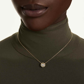 Una Angelic pendant, Mixed cuts, White, 18K gold finish